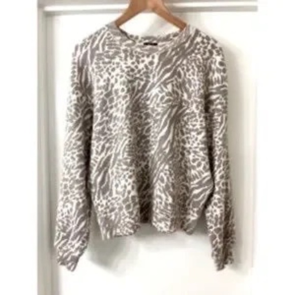 Rails Ramona Sweater Sweatshirt Mix Animal Print Cotton Blend - Picture 9 of 11